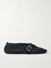 [Alaïa] Alaïa - Metallic Crocheted Ballet Flats - Navy - IT42 IT 42 Blue