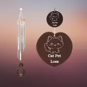 Memorial Cat Pet Loss Wind Chime Beautiful Sympathy Gift for Bereaved Pet Owner.