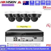 Hikvision 4CH CCTV Security Camera System PoE Outdoor 6MP PTZ 3X Zoom Mic IR IPC
