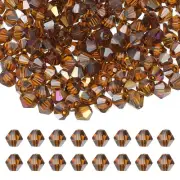3mm Bicone Crystal Beads, 600 Pcs Glass Faceted Spacer Bead, Amber