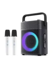 Karaoke Machine with 2 UHF Wireless Microphones, IPX4 Waterproof Portable Blu...