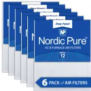 Nordic Pure 18x18x 1/2 Half Inch Ring Panel MERV 12 Furnace Air Filters 6 Pack