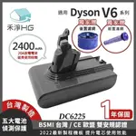 【禾淨家用HG】DYSON V6 DC6225 2400MAH 副廠吸塵器配件 鋰電池(雙重送A )