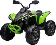 KIDBOT 12V Ride on Car Green, Can-Am Licensed Electric ATV Quad Bike Rechargeable 4 Wheeler 2 Motor Motorised Vehicle Toy, with LED MP3 Bluetooth Story, Red