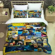 v2730 Bed Sheets Cartoon M-Minions printed Bedding Sets exquisite bed supplies set duvet cover comforter set bedding set luxury Birthday Gift 3-Piece