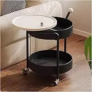 Round Lift Top Coffee Table with Wheels,Coffee Tables for Living Room with Hidden Storage Compartment,Modern Dining Table with Storage for Home(Black)