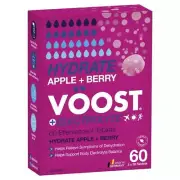 Voost Hydrate Apple + Berry Effervescent Tablets 60 Pack Relieve Dehydration
