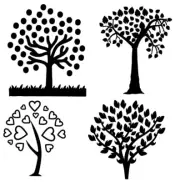 Mylar design stencil 4 different types of trees