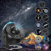 Star Projector,Planetarium Projector for Bedroom Ultra Clear Galaxy Night Light with 4K Replaceable 12 Galaxy Discs 360 Degree Rotation Real Sky Light for Kids Room Birthday Valentines Gift