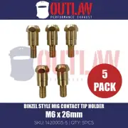 Mercury 5 Pack of Binzel Style Contact Tip Holders M6 x 26mm (1420003 MB-24KD)