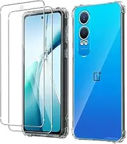 Case for OnePlus Nord CE 4 Lite + [2 Pack] Screen Protector, Electro-weideworld Ultra Thin Shockproof Soft TPU Clear Protective Case for OnePlus Nord CE 4 Lite