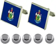 [Select Gifts] Shirt Dress Studs Maine Flag Cufflinks