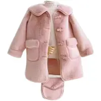 在飛比找momo購物網優惠-【時尚Baby】女童外套粉色絨毛保暖厚外套含包包(女童秋冬防
