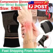 Copper Wrist & Hand Compression Sleeve Support Arthritis Gloves Hand Palm Brace