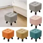 Small Square Footstool Creative Foot Rest Stool for Couch Living Room Home