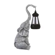 Solar Powered Elephant Statue Lamp Garden LED Lights -Grey
