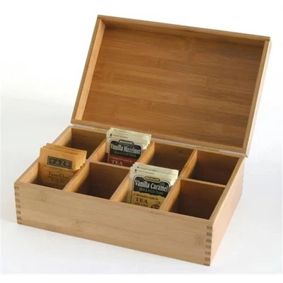 Lipper 8188 Bamboo 8-compartment Tea Box