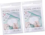 WEKAMOS 8pcs Water Soluble Embroidery Stabilizer Kit for DIY Projects Includes Transfer Patterns and Water Soluble Film for Beginner and Advanced Durable and Easy to Use