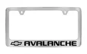 Chevrolet Avalanche 1 logo Chrome Plated Brass Metal License Plate Frame Holder