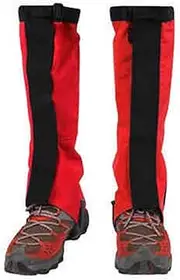 Snow Gaiters Outdoor Mountaineering Leggings Unisex Adjustable Leggings Outdoor Anti-Soaking Leggings,Shoelace Hooks,for Snowshoeing Mountaineering,Red