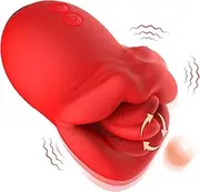 Clitoral Lick Tongue Rotating Vibrator, Adult Oral Toys Female G-spot Clitoral Nipple Anal Silicone Stimulator with 7 Powerful Modes, Waterproof Adult Female Sex Toys and Games for Female Couples
