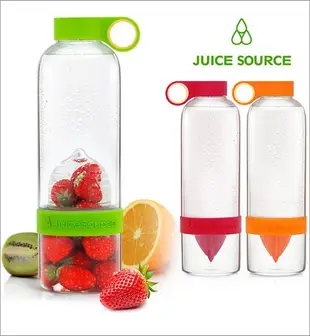 *送杯刷*Juice Source二代活力榨汁杯二合一 檸檬水瓶 綠澄紅 纖檸隨手瓶