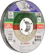 Bosch Accessories Bosch 5x Cutting Disc (for Metal, with Depressed Centre, Ø 115 mm, Accessories for Angle Grinders)