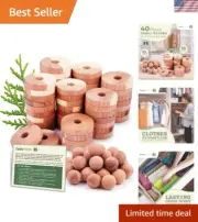 Premium Cedar Blocks Set for Clothes Storage & Mustiness Prevention - 40 Pieces
