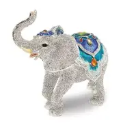 Jere Luxury Giftware, Bejeweled BAKUL Full Crystal White Elephant Trinket Box wi