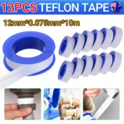 12X Teflon Tape 12mmx10M white thread PTFE plumbing tape plumbers sealing water