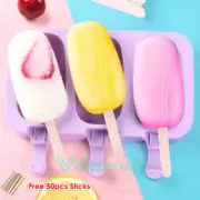 Frozen Ice Cream Molds Ice Cream Pop Maker Freezer Tray Fruit with Sticks Summer