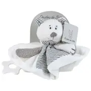 Striped Soft Plush Bear Dou Dou Comforter Baby/Newborn Blanket Toy Grey 25cm