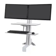Ergotron 33-349-211 WorkFit-S Dual Workstation White Worksurface