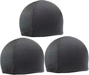 [BESTYASH] Skull Cap Liner 3 Pack Cooling Helmet Liner for Cycling Lightweight Breathable Black for Sports