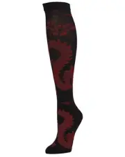 Natori Dragon Cotton Blend Knee High Sock