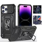 For Apple iPhone 14 Pro Max/iPhone 14 Case Slide Camera Cover With Ring Stand