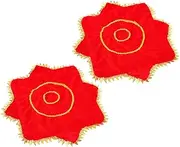 [GLSTOY] 2pcs Traditional Chinese Dance Handkerchief Octagonal Yangko Prop Stage Accessories Rotating Handkerchief for Performance
