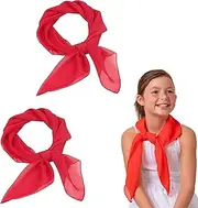 [YouthLoxus] 2pcs Red Scarf, Neckerchief for Women, Neck Scarf for Women Suitable for Gifts, Soft and Safe Material, Red Bandana, Chiffon Scarf Thin and versatile(65 * 65cm/25.6 * 25.6in)