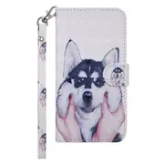 Siberian Husky Pattern Colored Drawing Horizontal Flip Leather Case for Huawei P30, with Holder & Card Slots & Wallet & Lanyard