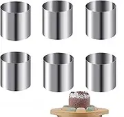 Round Mousse Circle Mold, 6 Pcs Stainless Steel Cake Ring Mold,Seamless Donut Cutter Ring Molds, for Ice Cream Cone Baking Cake Mousse Ring Cake 5 x 5 cm