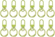 uxcell 12 Pcs Lobster Claw Clasp, Colorful Metal Keychain Clasp Swivel Hooks with Spring Key Rings Trigger Clips for Bag Door Key Chains DIY Craft Jewelry Making, Donut Green