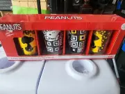 Zak! PEANUTS SNOOPY 16 oz. - 4 Piece Glass Set New NIB Charlie Brown cups