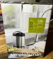 Simplehuman Stainless Steel Countertop Wastebasket Mini Trash Can Swing Lid 1.5L