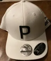 NEW Puma Tour Exclusive Snapback Flexfit Tech 110 Golf Hat White
