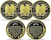 ST. Michael Police Challenge Coin Thin Blue Line Law Enforcement Police Officer Gift Prayer Coin (5 Pcs)
