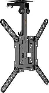 my wall HL45-3L Folding TV Ceiling Mount Maximum Load 20 kg 23-55 Inch Screens Adjustable Height Space Saving Design Sloped Ceiling Mounting Integrated Swivel