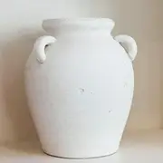 [Mulberry Lane Co.] White Vase - Antique Terracotta Vase for Pampas Grass, Pottery Barn-Inspired, Anthropologie Home Decor Style, Jarrones Decorativos para Sala, Boho Chic