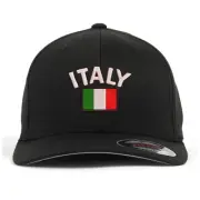 Italy flag embroidered flexfit flex fit baseball cap, National flag cap