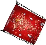 Healeved 1pc Christmas Drawstring Backpack Present Storage Christmas Party Bags Christmas Backpack Christmas Wrapping Bag Christmas Gym Sack Drawstring Backpack Bags present Polyester Red