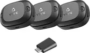 [HTC] Vive Ultimate Tracker 3 Pack + Dongle - VR Full Body Tracking - Compatible with SteamVR, Vive XR Elite, Meta Quest Virtual Reality Headsets